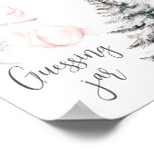 Winter Pink Bow Guess How many Table Sign ポスター (角)