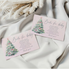 Winter Pink Christmas tree books for baby ticket  エンクロージャーカード