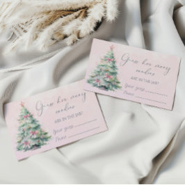 Winter pink Christmas tree guess how many candies エンクロージャーカード