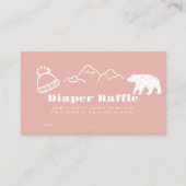 Winter Pink Hand-Drawn Baby Diaper Raffle Ticket エンクロージャーカード (正面)