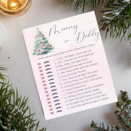 Winter pink mommy or daddy baby shower game 