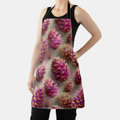 Winter Pink Pine Cones with Golden Accents エプロン (インサイチュ)