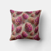 Winter Pink Pine Cones with Golden Accents クッション (裏面)