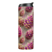 Winter Pink Pine Cones with Golden Accents タンブラー (回転左)