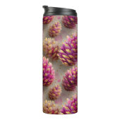 Winter Pink Pine Cones with Golden Accents タンブラー (回転右)