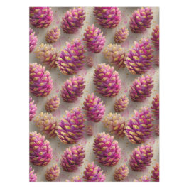 Winter Pink Pine Cones with Golden Accents テーブルクロス
