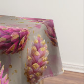 Winter Pink Pine Cones with Golden Accents テーブルクロス (インサイチュ)