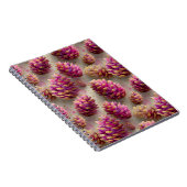 Winter Pink Pine Cones with Golden Accents ノートブック (右側)