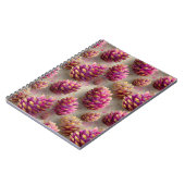 Winter Pink Pine Cones with Golden Accents ノートブック (左側)