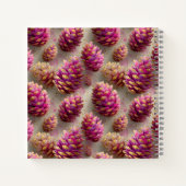 Winter Pink Pine Cones with Golden Accents ノートブック (裏面)