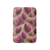 Winter Pink Pine Cones with Golden Accents バスマット (正面縦)