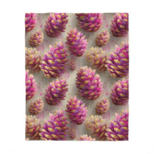 Winter Pink Pine Cones with Golden Accents