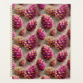 Winter Pink Pine Cones with Golden Accents プランナー手帳