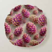 Winter Pink Pine Cones with Golden Accents