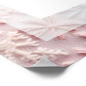 Winter Pink Silver Snowflakes Baby Shower Welcome  ポスター (角)