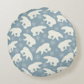 Winter Polarシームレスなパターン+アイディア ラウンドクッション (裏面)