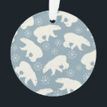 Winter Polar Bearシームレスパターン アイディア オーナメント<br><div class="desc">EDDAおもしろい Frehlich / EDDArtによるウィンターパターンデザイン |ホッキョクグマ、ペンギン、雪片などのおもしろい |この恋しく思デザインでは、他の色や製品を使用するか感じ連絡無料: contact@eddart.deまたはwww.zazzle.de/eddartiful* | The Winter Message!</div>