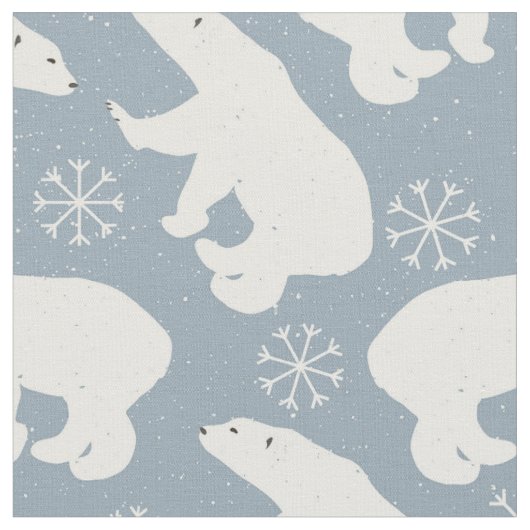 Winter Polar Bearシームレスパターン+アイディア ファブリック (クローズアップ)