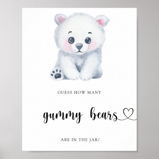 Winter Polar Bear – グミベアの数を推測 ポスター (正面)