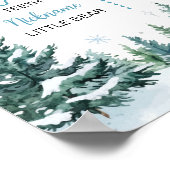 Winter Polar Bear 1st Birthday Milestone写真 ポスター (角)