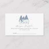 Winter Polar Bear Diaper Raffle Baby Shower エンクロージャーカード (正面)