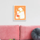 Winter Polar Bear Mom & Baby Cozy Nordic Canvas キャンバスプリント (インサイチュ (リビング))