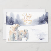 Winter Polar Bears Happy Holidays写真 (正面)