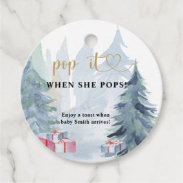 Winter Pop it when she pops ベビーシャワー フェイバータグ