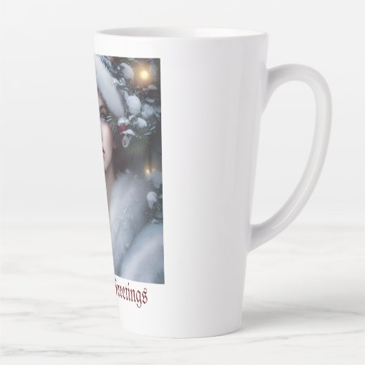 Winter Princess Custom Holiday  カフェラテマグ (右)