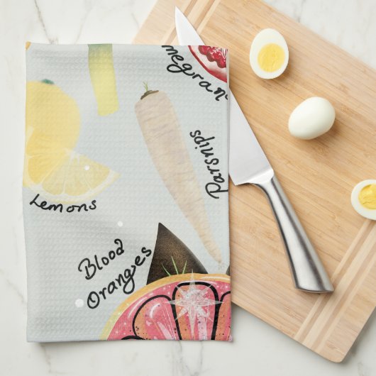 Winter Produce Guide キッチンタオル (四つ折り)