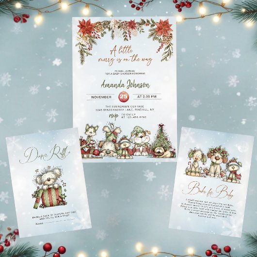 Winter Puppy Books for Baby Christmas Book Request エンクロージャーカード