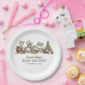 Winter Puppy Christmas Holidays Baby Shower ペーパープレート (パーティー)