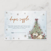 Winter Puppy Diaper Raffle Christmas Tree Pug Baby エンクロージャーカード (正面)