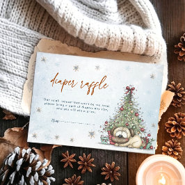 Winter Puppy Diaper Raffle Christmas Tree Pug Baby エンクロージャーカード