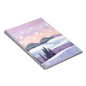 Winter Purple Hills Watercolor Painting ノートブック (右側)