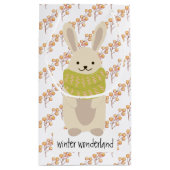 Winter Rabbit With His Striped Scarf スモールペーパーバッグ (裏面)