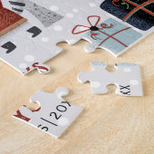 Winter racoon and trees Happy holidays Christmas ジグソーパズル (側面)