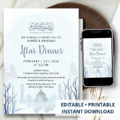 Winter Ramadan Iftar Dinner Invitation Mosque 招待状