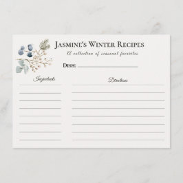 Winter Recipe Card – Kitchen Stationery 案内状