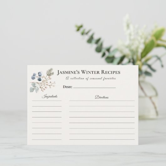 Winter Recipe Card – Kitchen Stationery 案内状 (スタンド正面)