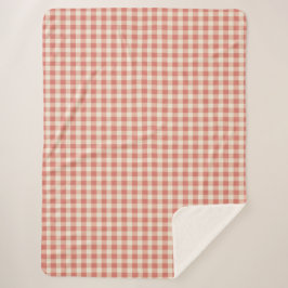 Winter Red Christmas Gingham シェルパブランケット