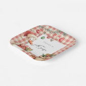 Winter Red Christmas Silly Goose  1st birthday ペーパープレート (傾斜あり)