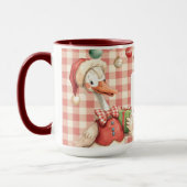 Winter Red Christmas Silly Goose  1st birthday マグカップ (左)