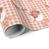 Winter Red Christmas Silly Goose  1st birthday ラッピングペーパー (ロールコーナー)