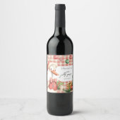 Winter Red Christmas Silly Goose  1st birthday ワインラベル (正面)