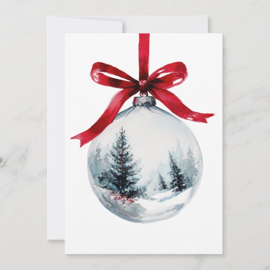 Winter Red Coquette Bow Ribbon QR Christmas Party 招待状 (裏面)