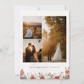 Winter Red Greenery Pineconeが日付カードを保存 セーブザデート (裏面)