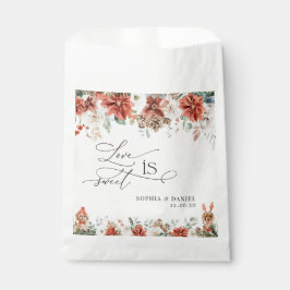 Winter Red Greenery Pinecone Wedding Favor Bags フェイバーバッグ