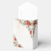 Winter Red Greenery Pinecone Wedding Favor Box フェイバーボックス (オープン)