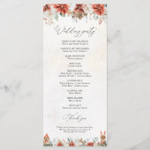 Winter Red Greenery Pinecone Wedding Program プログラム (裏面)